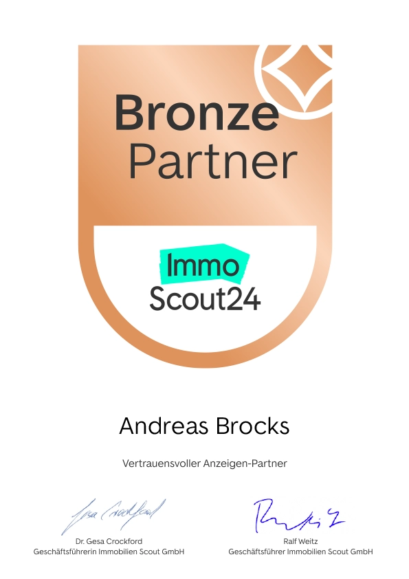 Urkunde Bronze Partner von ImmoScout24